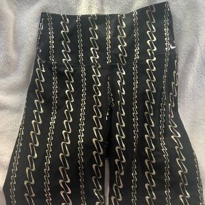 Nike Black Bike Shorts with Metallic Gold Chain Print